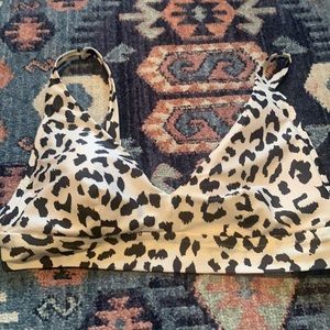 leopard print bikini top
